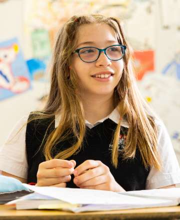 female middle school student